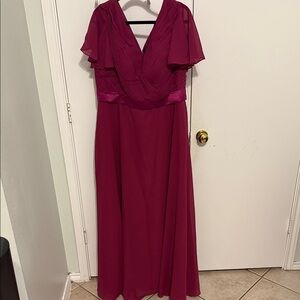 Elegant Berry Evening Gown